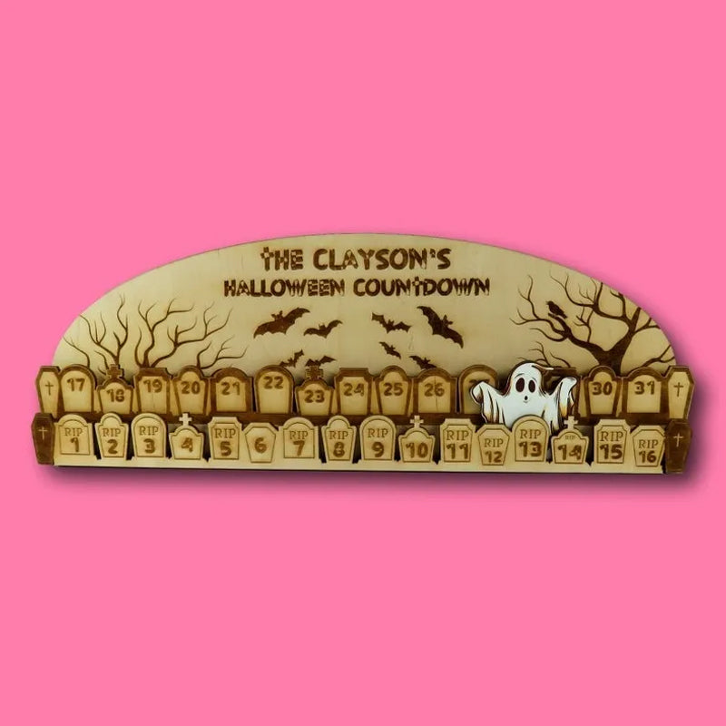 Wooden Halloween Countdown Calendar for Festive Fun