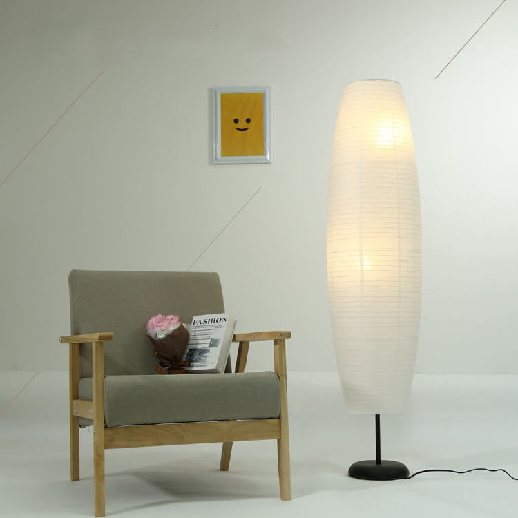 Rice Paper Column Floor Lamp For Soft Glow