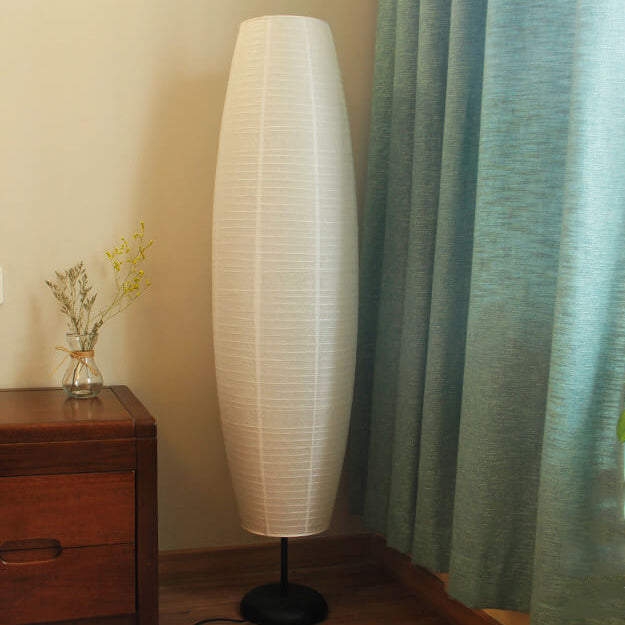 Rice Paper Column Floor Lamp For Soft Glow