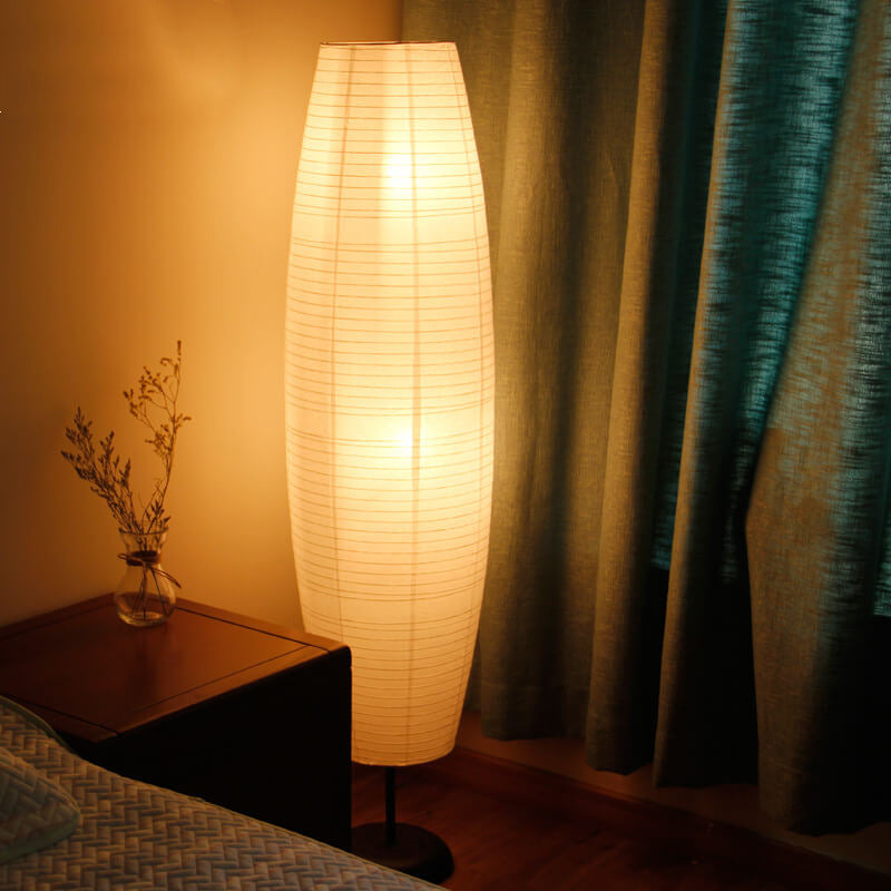 Rice Paper Column Floor Lamp For Soft Glow