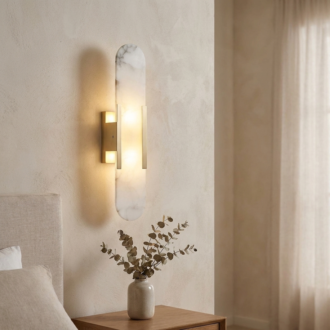 Sculpted Marble Sconce for Soft Ambient Light