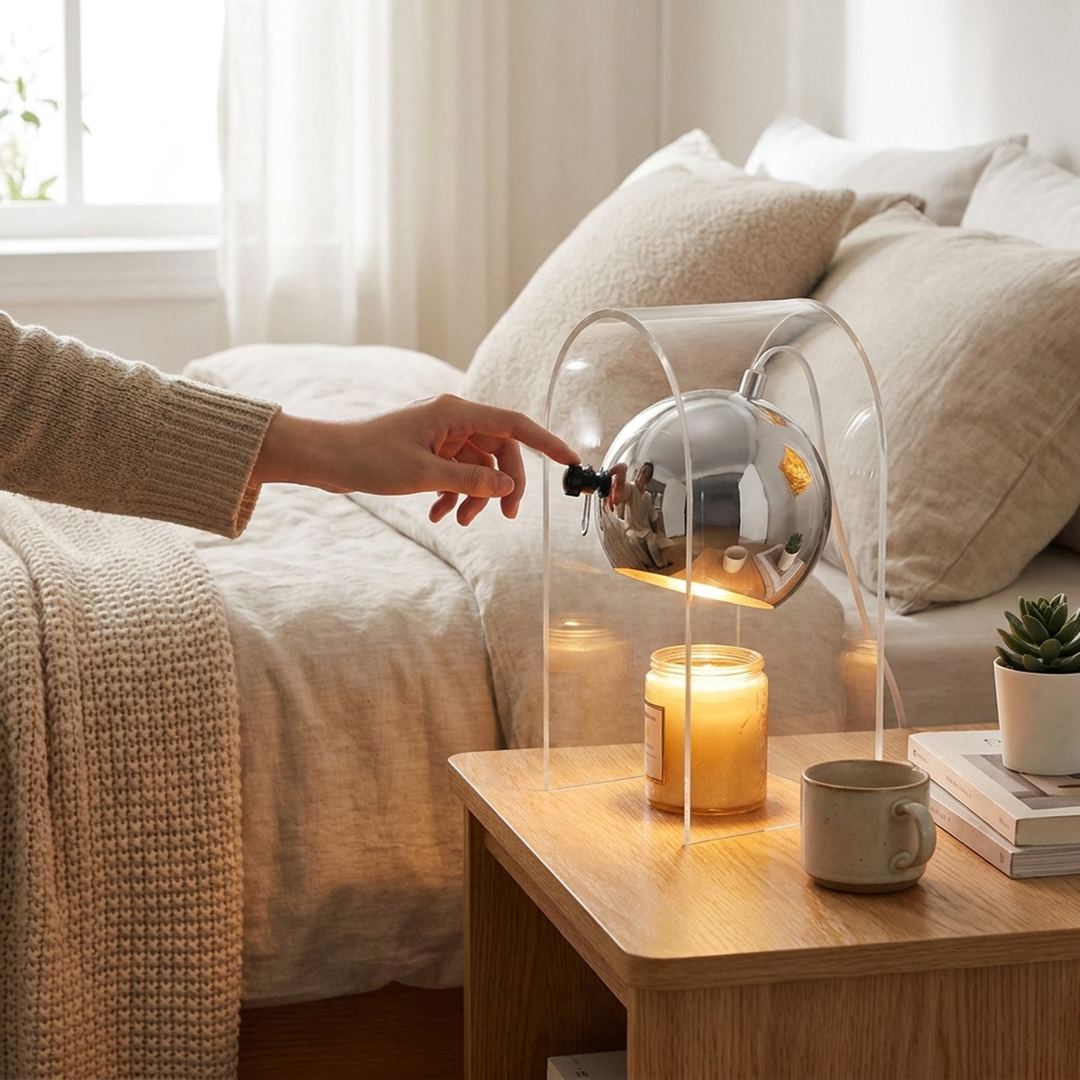 Frosted Glass Candle Warmer – Smoke-Free Scent