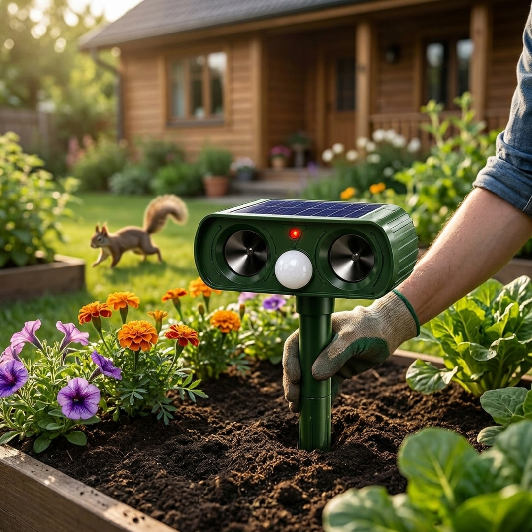 Solar Garden Guard for Humane Animal Control