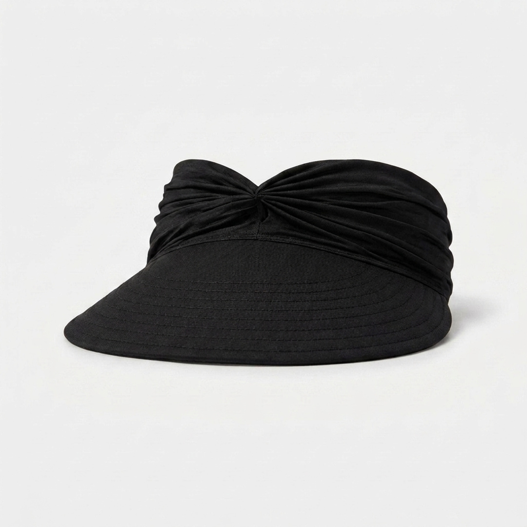 Ruched Travel Visor for Wide-Brim Sun Protection