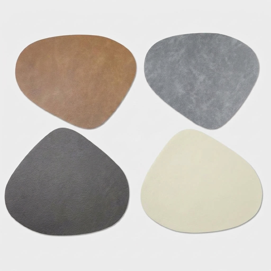 Teardrop Faux Leather Placemat for Easy Cleanup