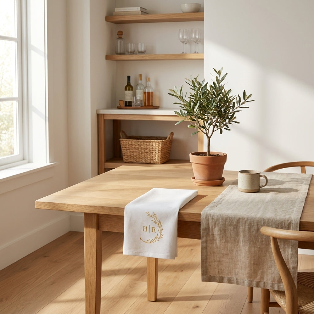 Monogrammed Linen Napkin Set for Elegant Dining