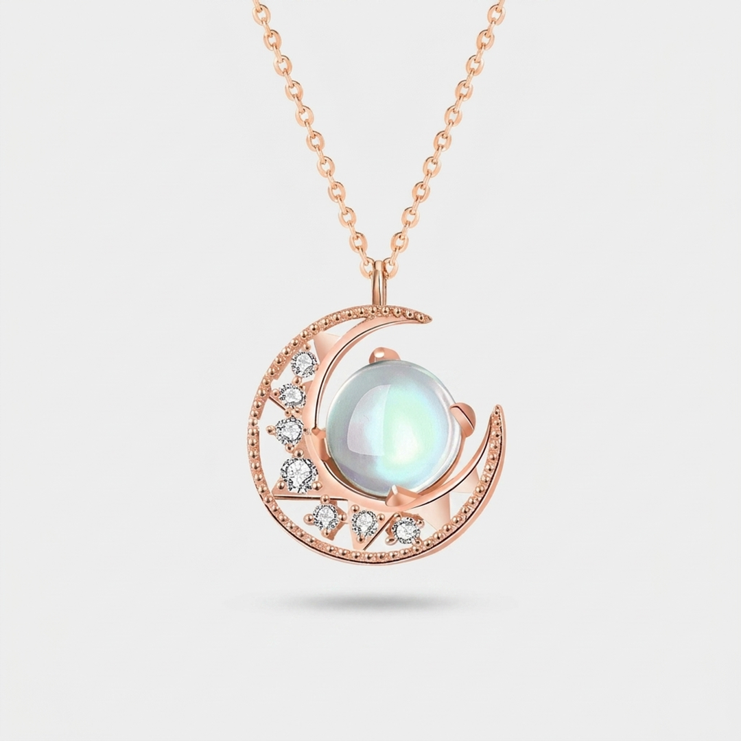 Moonstone Crescent Necklace – Effortless Elegance