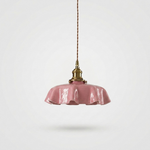 Ruffled Glass Pendant Light for Warm Ambiance