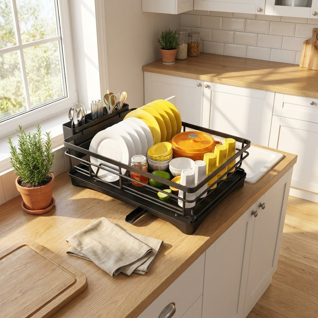 Spacious Dish Rack for Dry Countertops