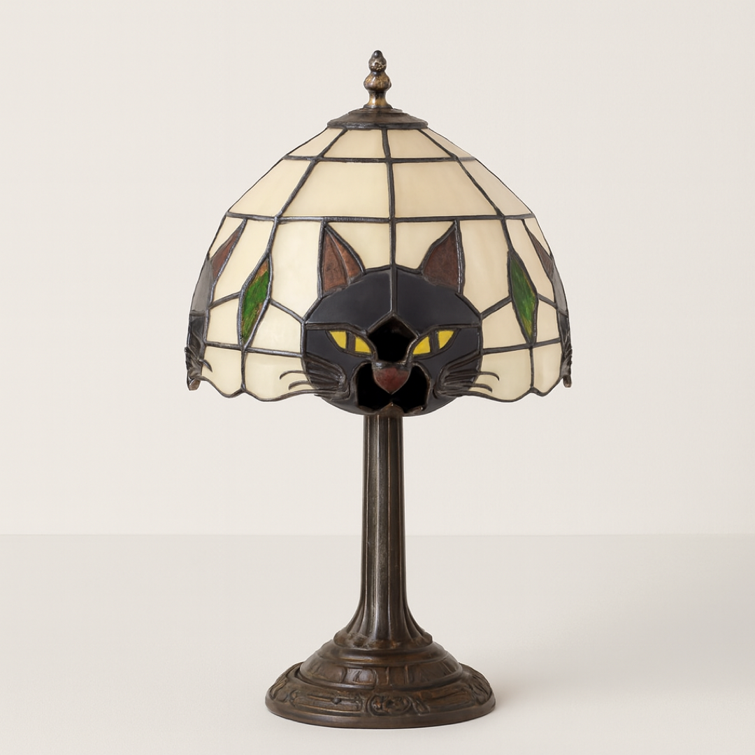 Stained Glass Cat Lamp for Cozy Evenings