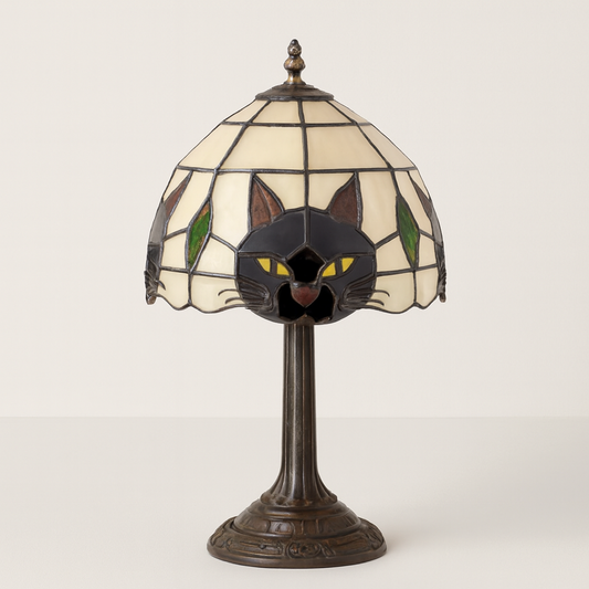 Stained Glass Cat Lamp for Cozy Evenings