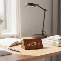Wooden LED Clock for Hands-Free Timekeeping