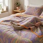 Floral Gauze Throw for Cool, Restful Sleep