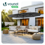 Twin Garden Parasol for Wider Patio Shade