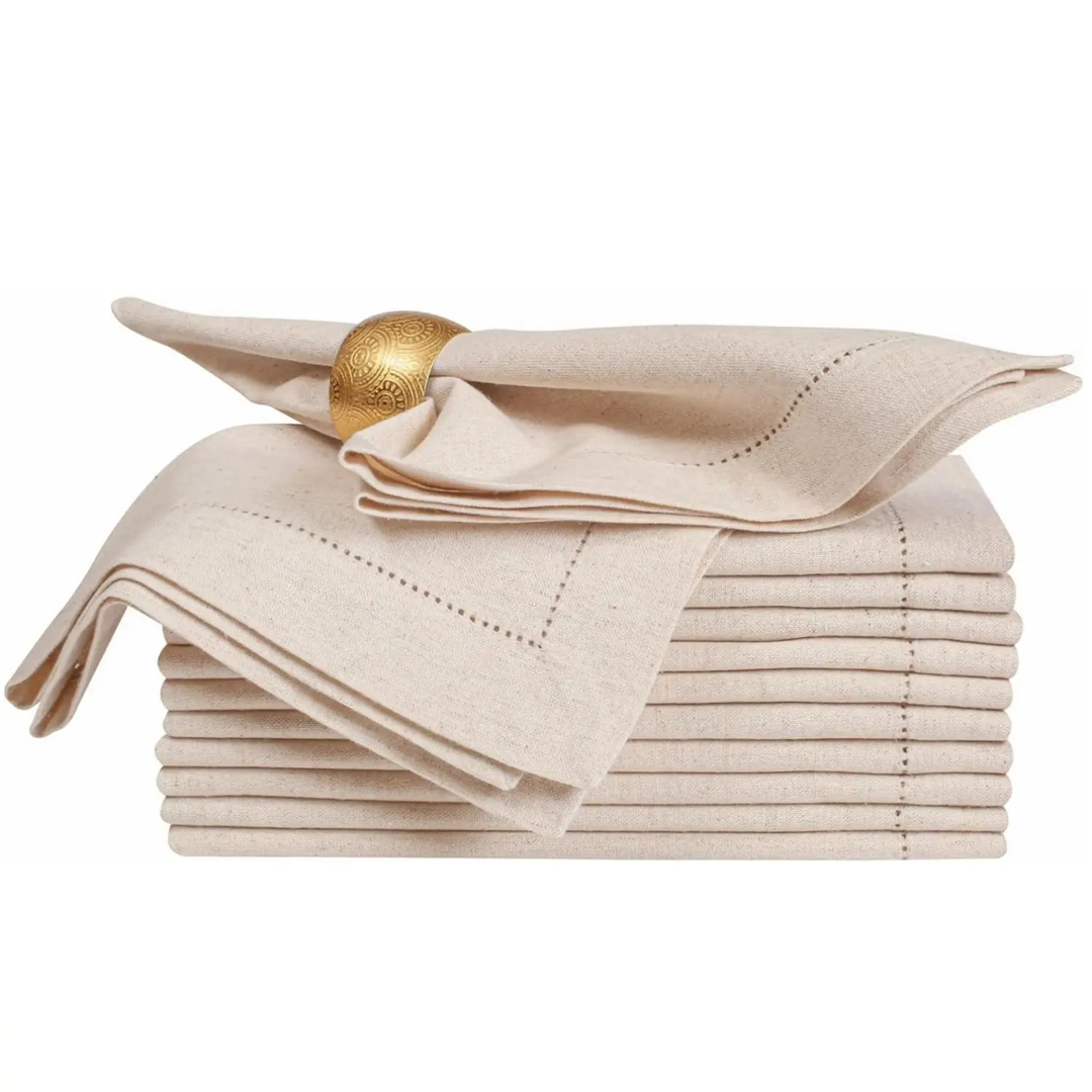 Hemstitched Linen Napkins for Elegant Dining – Set of 6
