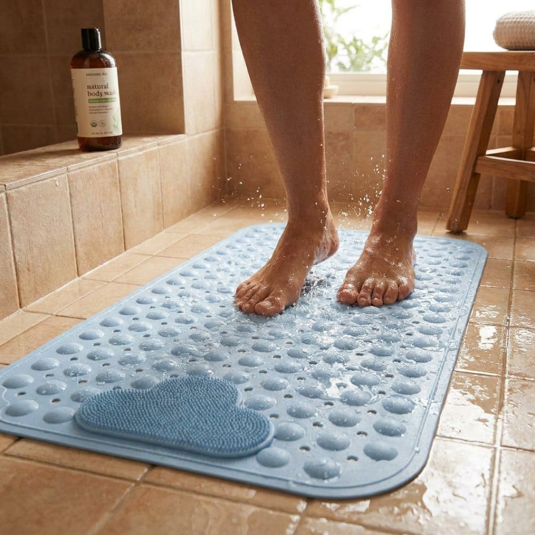 Non-Slip Suction Shower Mat with Drainage