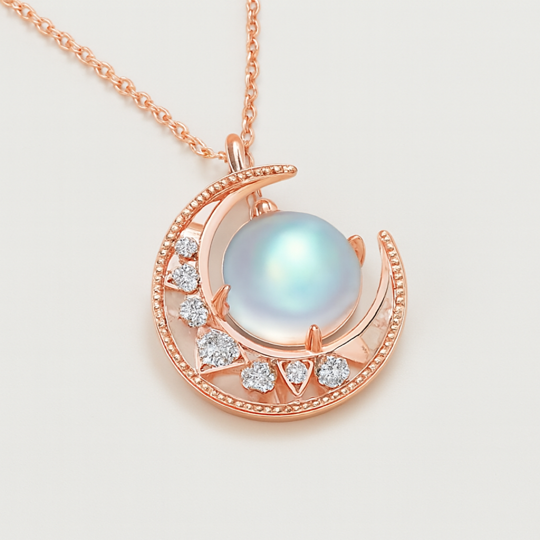 Moonstone Crescent Necklace – Effortless Elegance