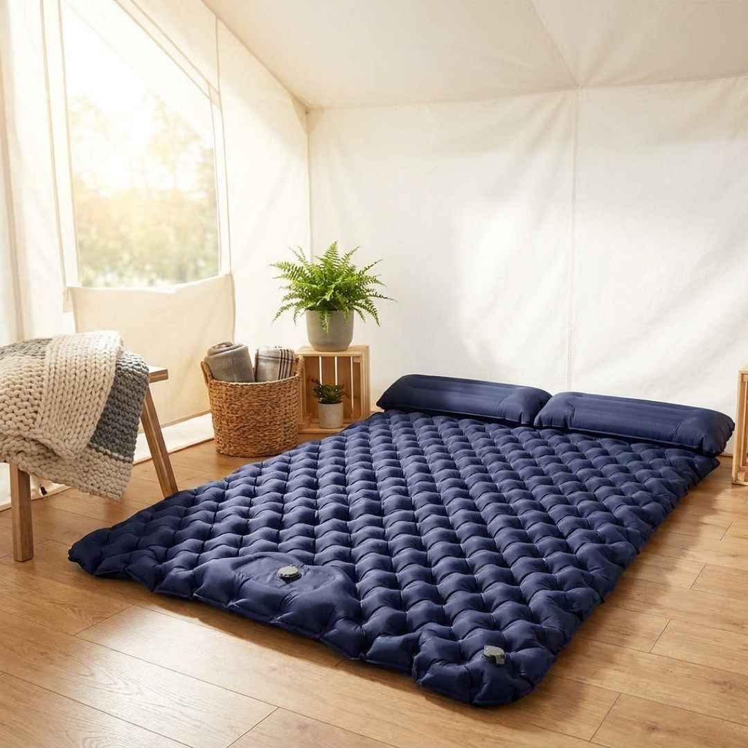 Self-Inflating Double Mattress for Easy Rest