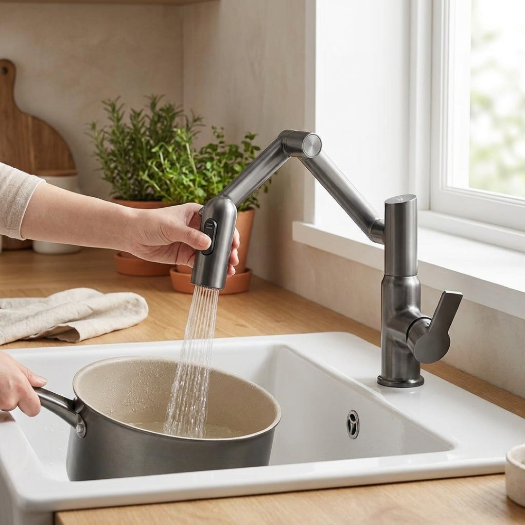 360° Swivel Kitchen Faucet for Easier Cleaning