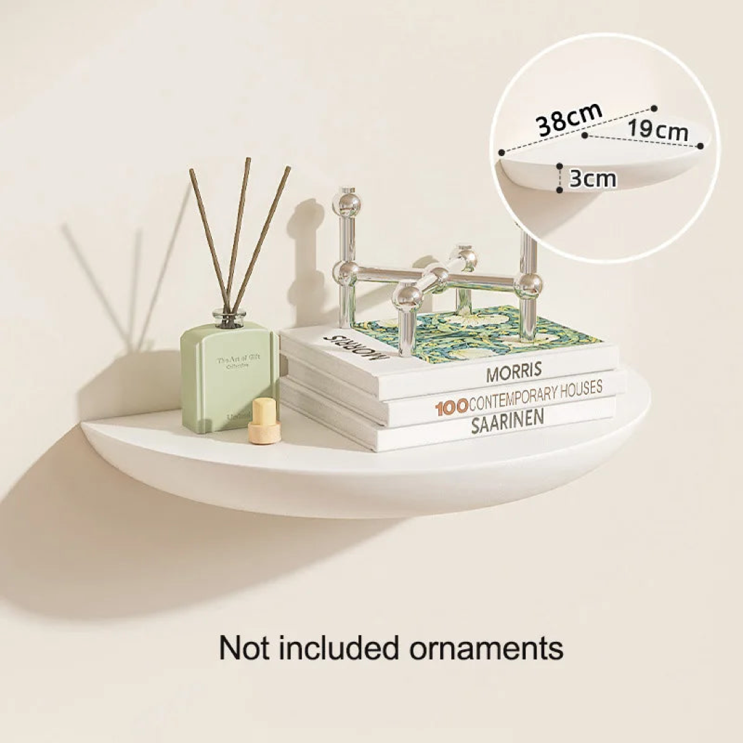 Semicircle Wood Wall Shelf for Space-Saving Display