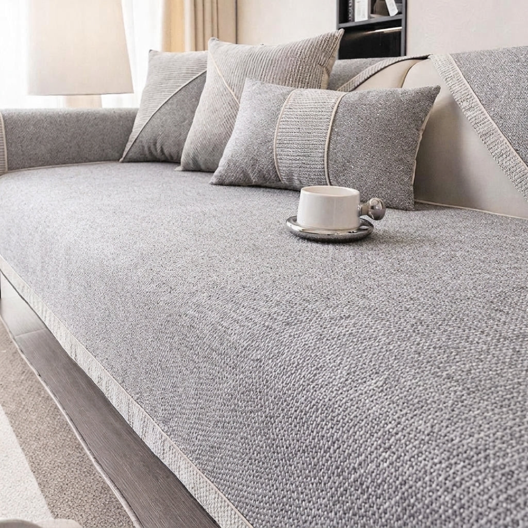 Cotton-Linen Sofa Cover That Stays Put