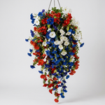 Patriotic Flower Basket With Warm Evening Glow