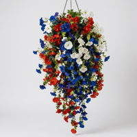 Patriotic Flower Basket With Warm Evening Glow