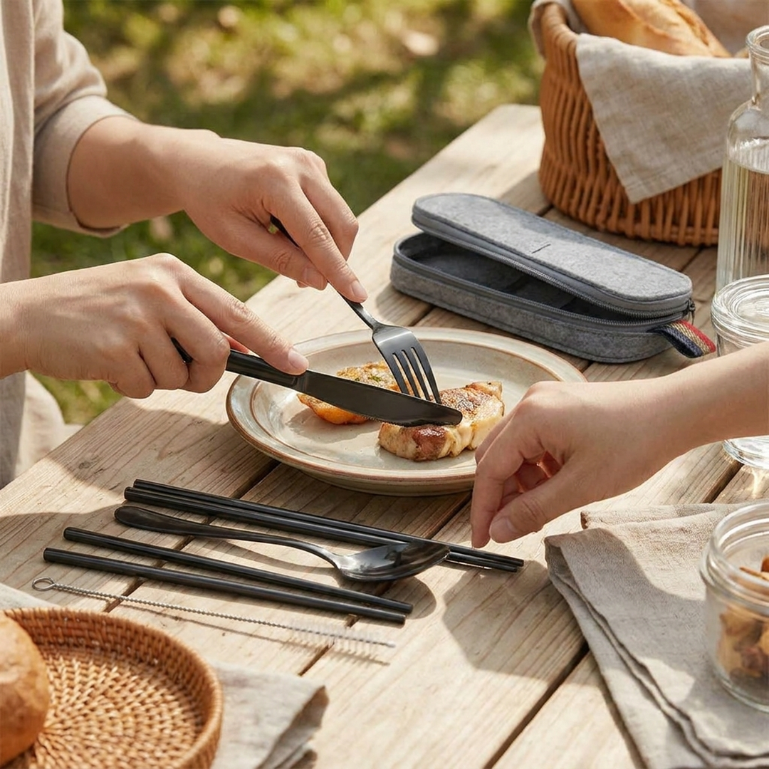 Travel Cutlery Kit for Tidy Meals Anywhere