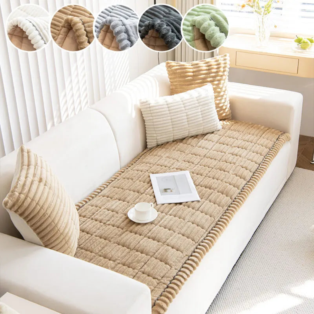 Plush Sofa Cover for Cozy, Slip-Free Protection