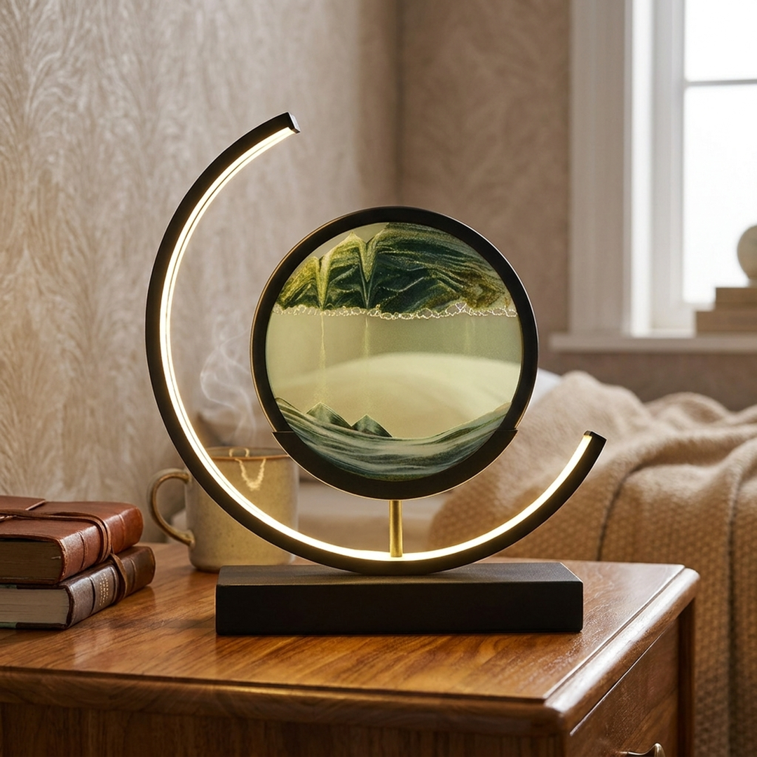 Flowing Sand Lamp – Calming Light in Motion