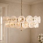 Layered Glass Chandelier — Soft, Welcoming Light