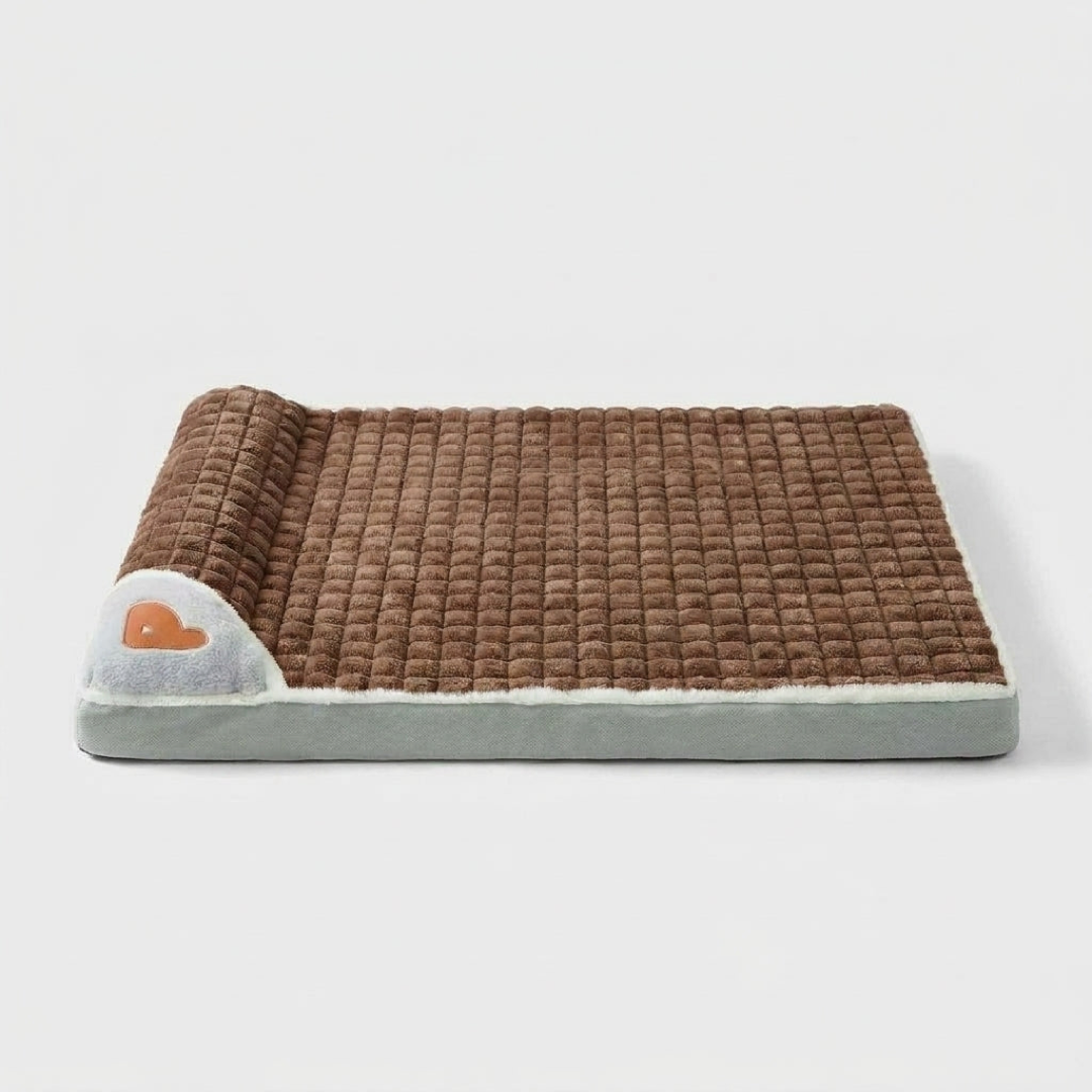 Memory Foam Bolster Pet Bed with Washable Cover
