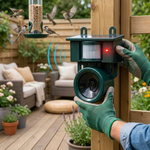 Motion-Activated Bird Deterrent for Quiet Patios