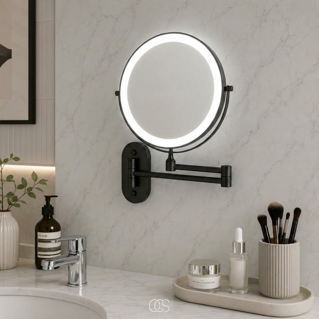 Rotating LED Vanity Mirror for Precise Makeup
