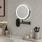 Rotating LED Vanity Mirror for Precise Makeup