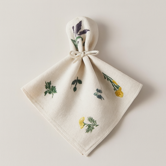 Embroidered Linen Napkin Set for Elegant Dining