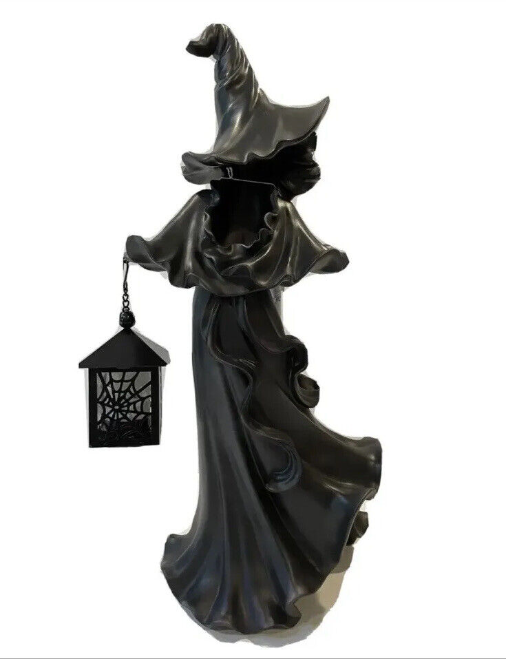 Black Witch Lantern For Cozy Halloween Glow
