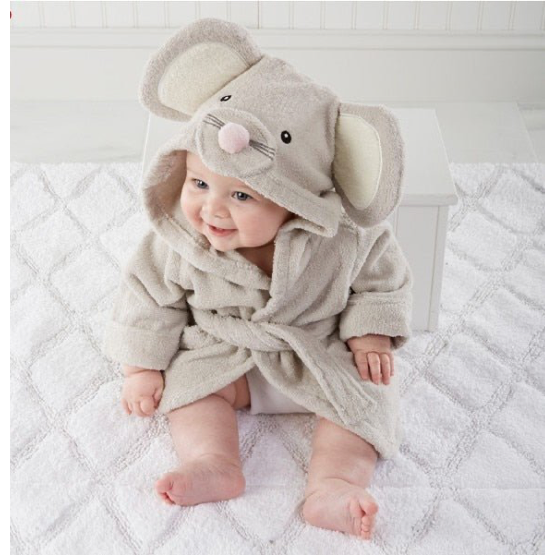 Critter Hood Baby Bathrobe for Cozy Drying
