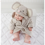 Critter Hood Baby Bathrobe for Cozy Drying