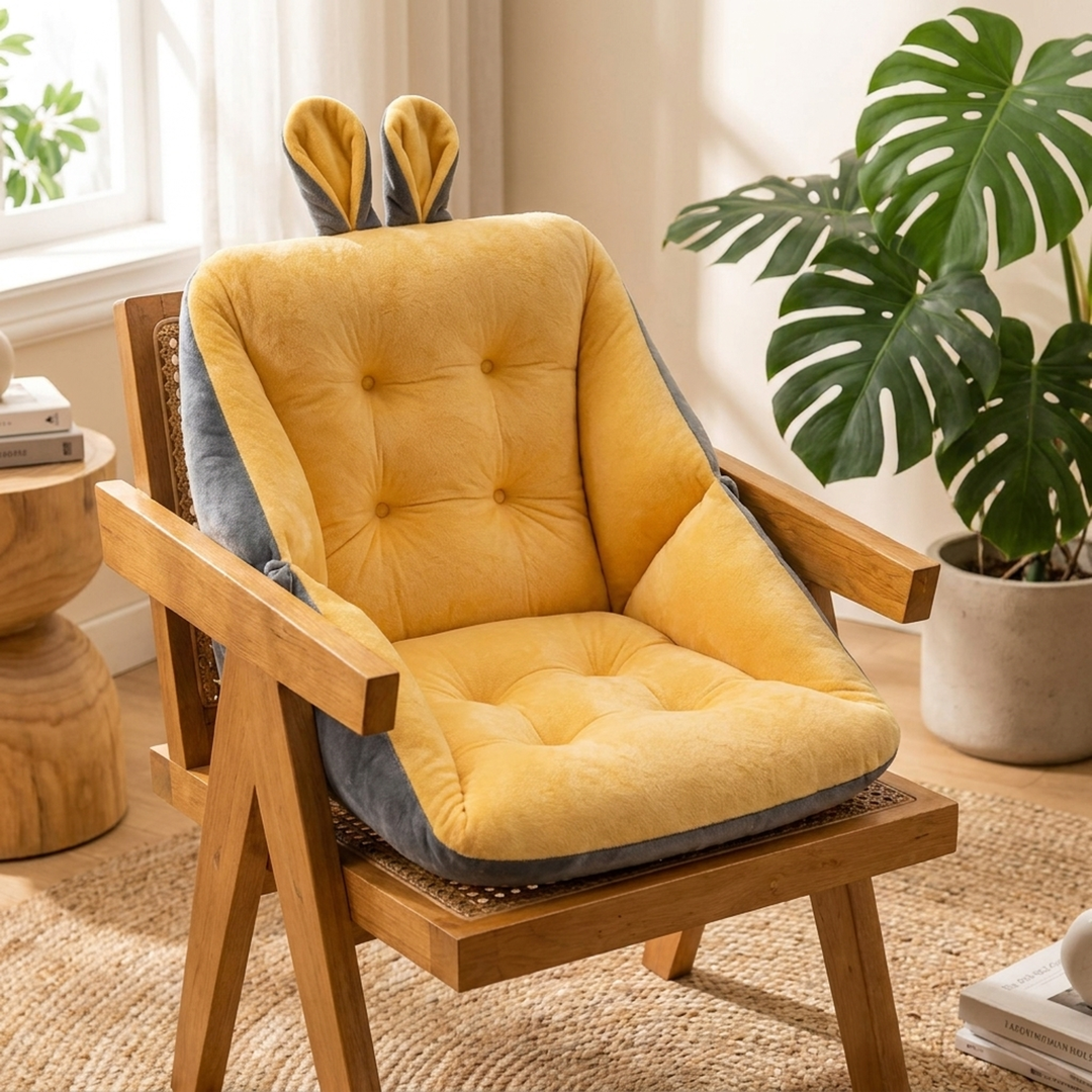 Contoured Memory Foam Seat Cushion with Velvet Cover
