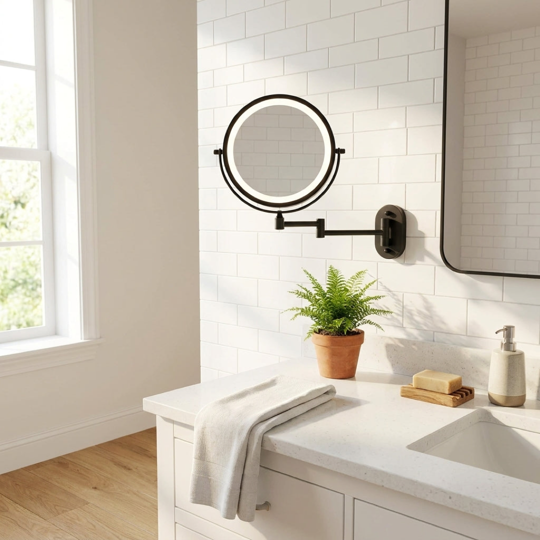 10X Lighted Vanity Mirror for Precise Grooming