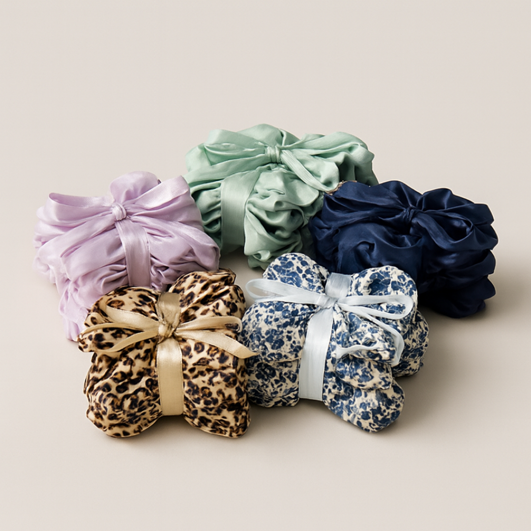 Mulberry Silk Scrunchie Set for Creaseless Hold