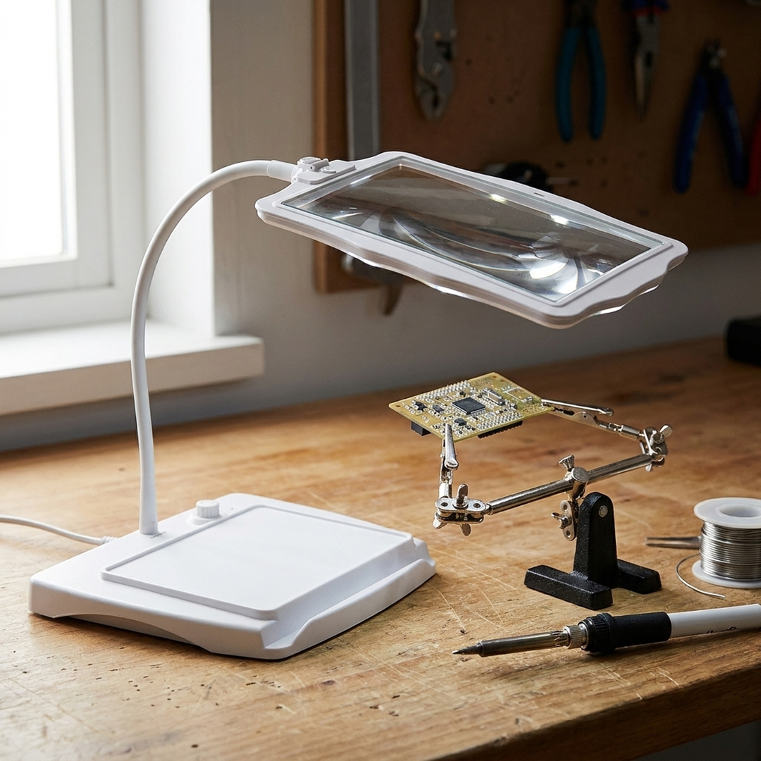 Illuminated Desk Magnifier for Eye Comfort