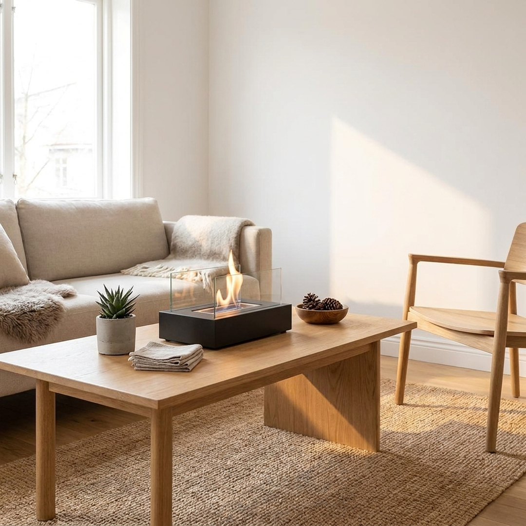 Tabletop Bioethanol Fireplace for Cozy Gatherings