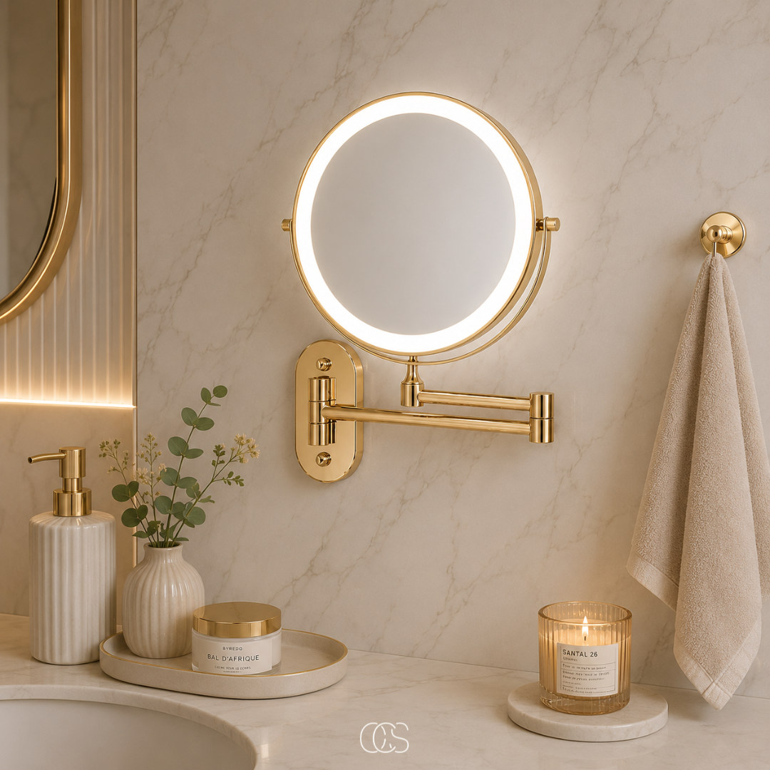 Rotating LED Vanity Mirror for Precise Makeup