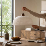 Wood & Linen Pendant Light for a Cozy Glow