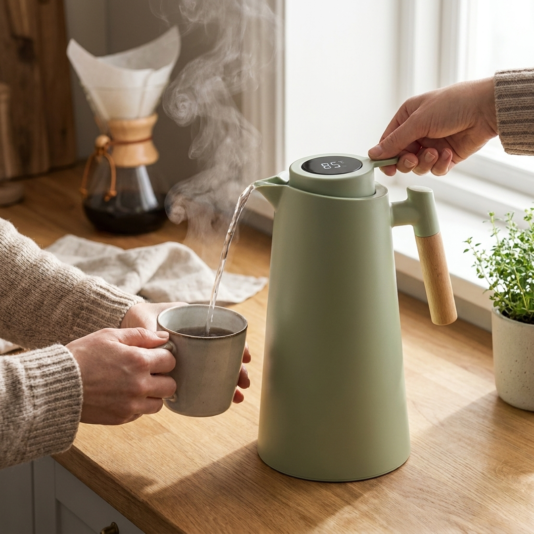 Temperature Display Thermos for Effortless Serving