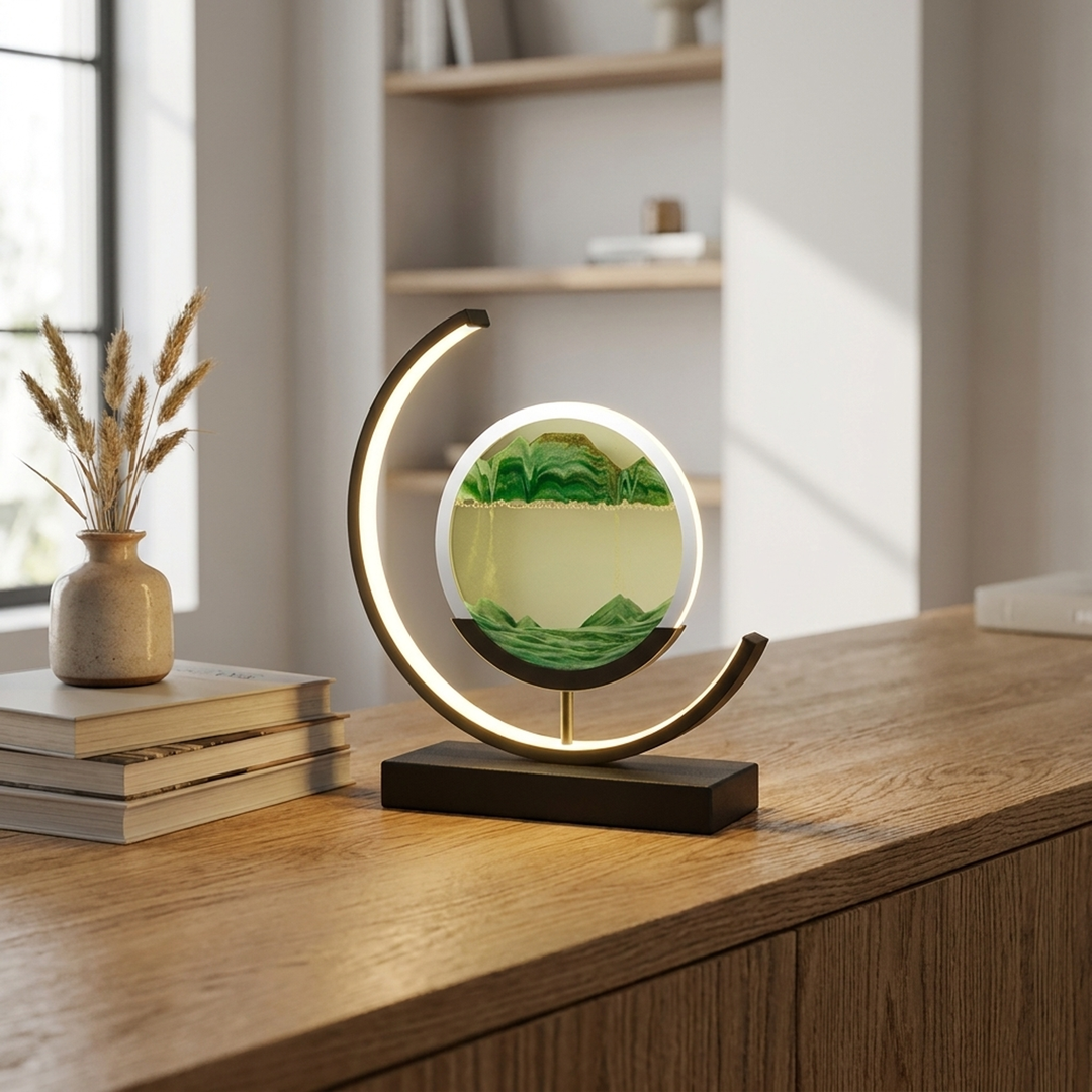 Flowing Sand Lamp – Calming Light in Motion