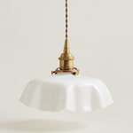Ruffled Glass Pendant Light for Warm Ambiance