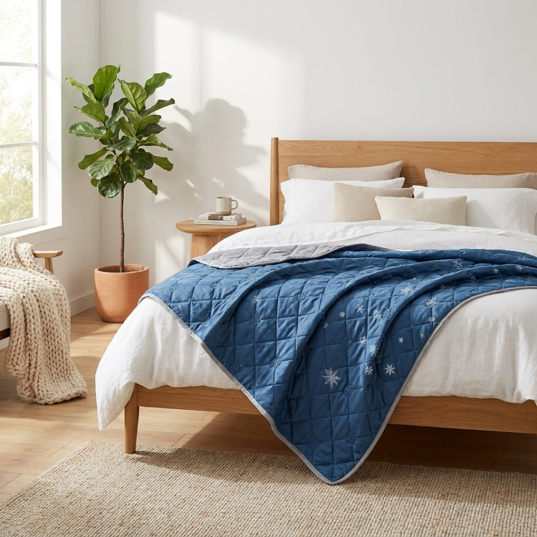 Dual-Sided Cooling Blanket for Restful Sleep